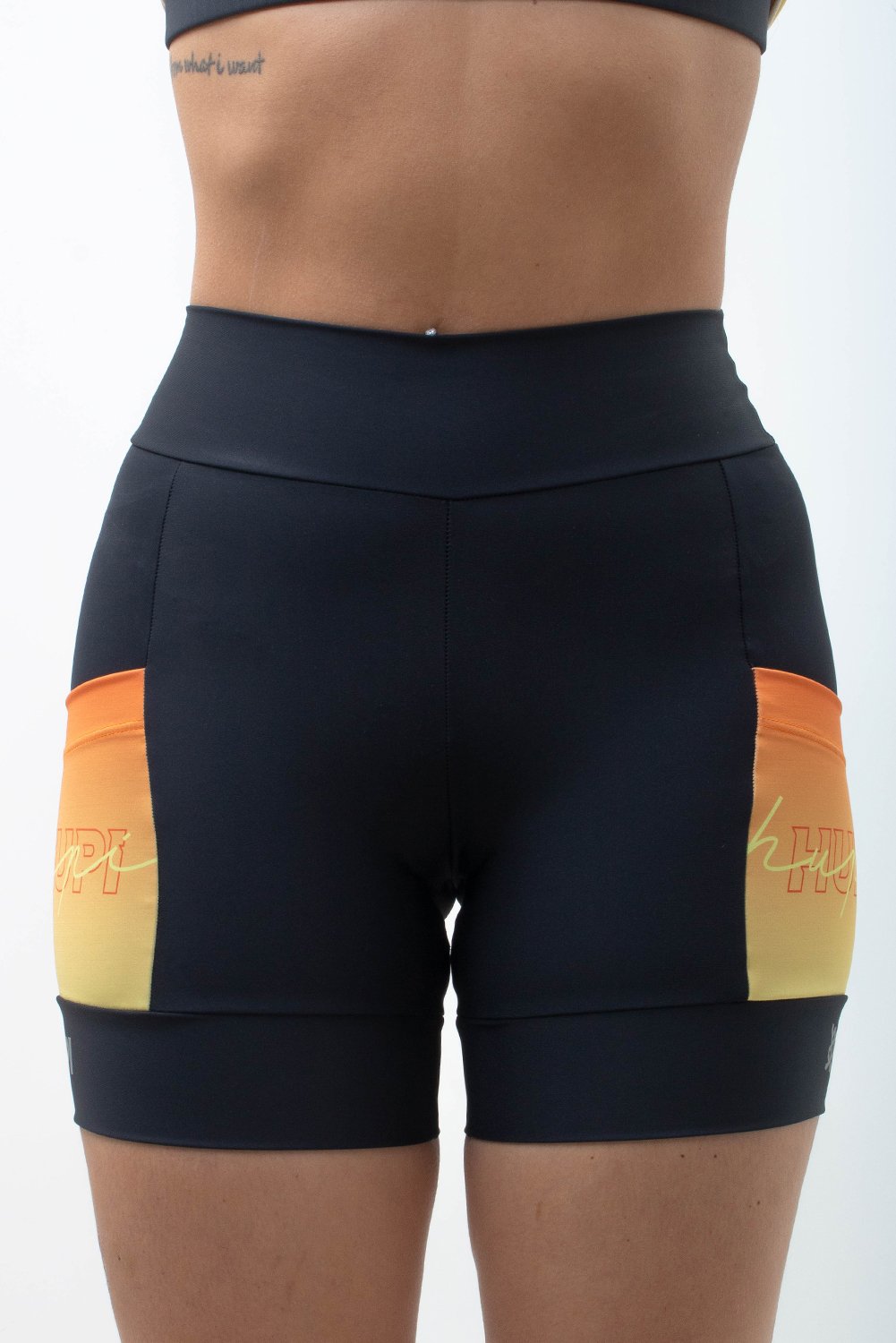 Bermuda Compressão Feminina HUPI Run Curta Colors Laranja