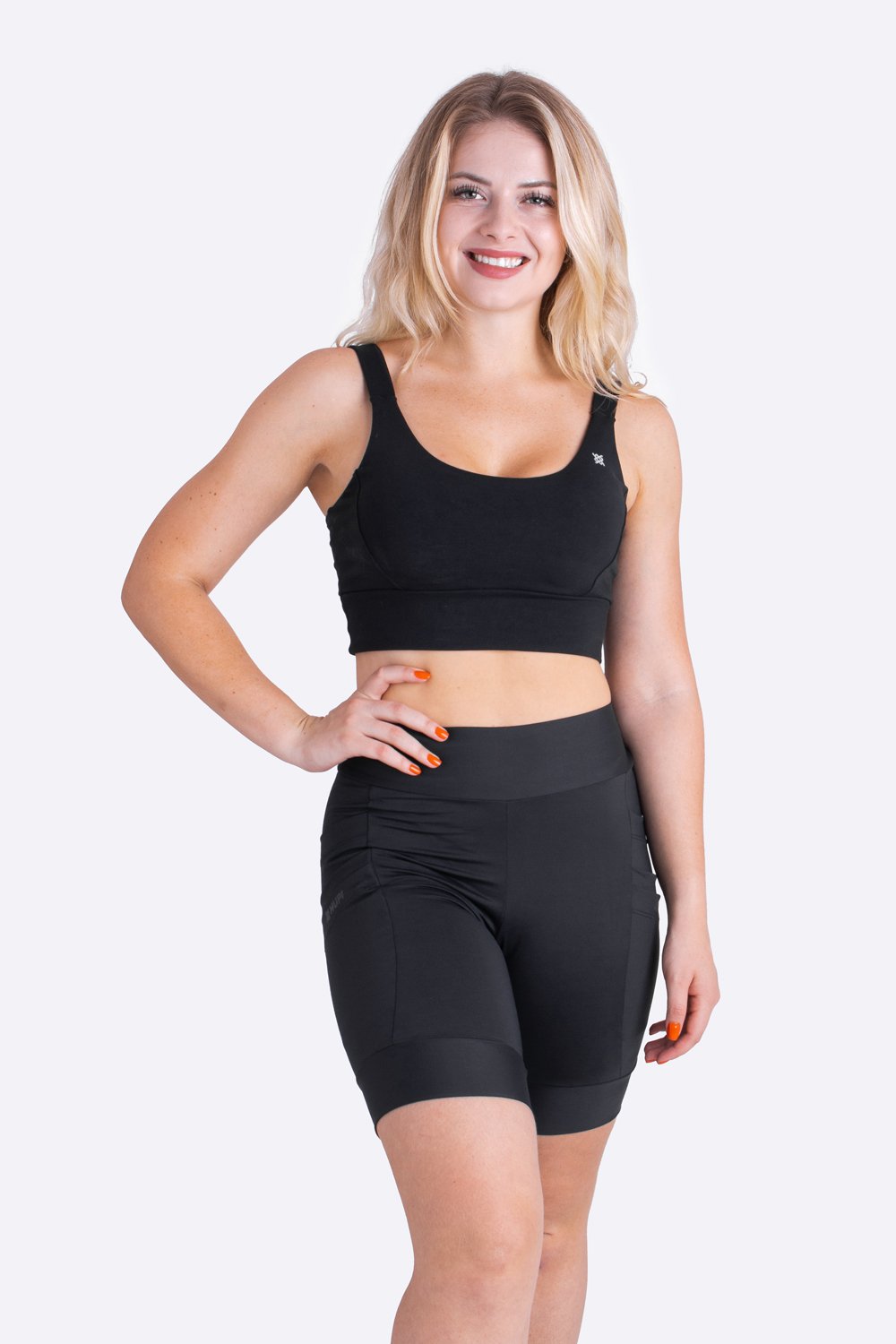 Bermuda Compressão Feminina HUPI Run Longa Canguru Bermuda Compressão Feminina HUPI Run Longa Canguru