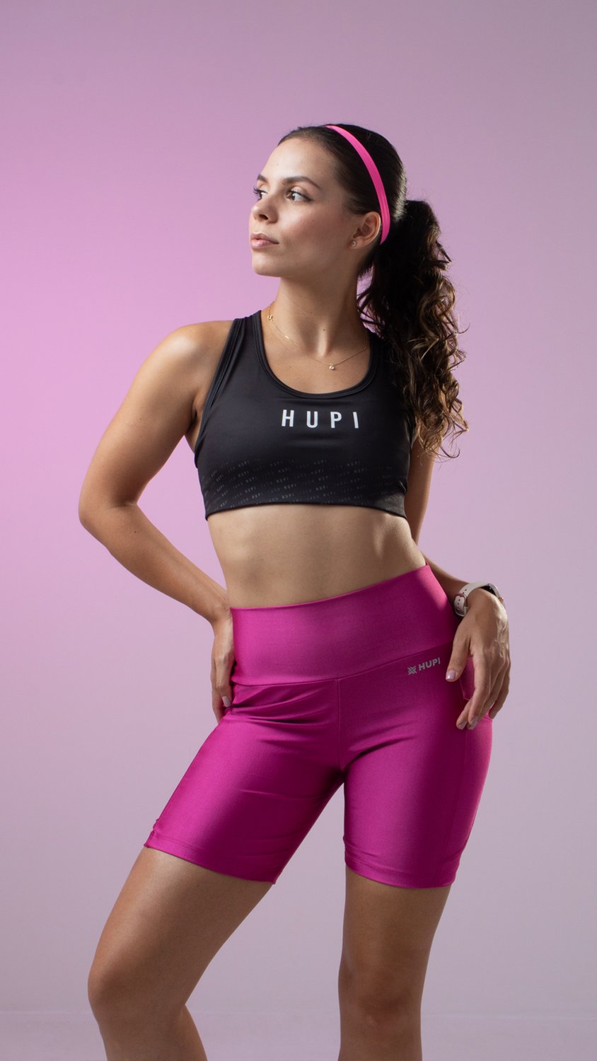 Bermuda Fitness Feminina HUPI Color Rosa