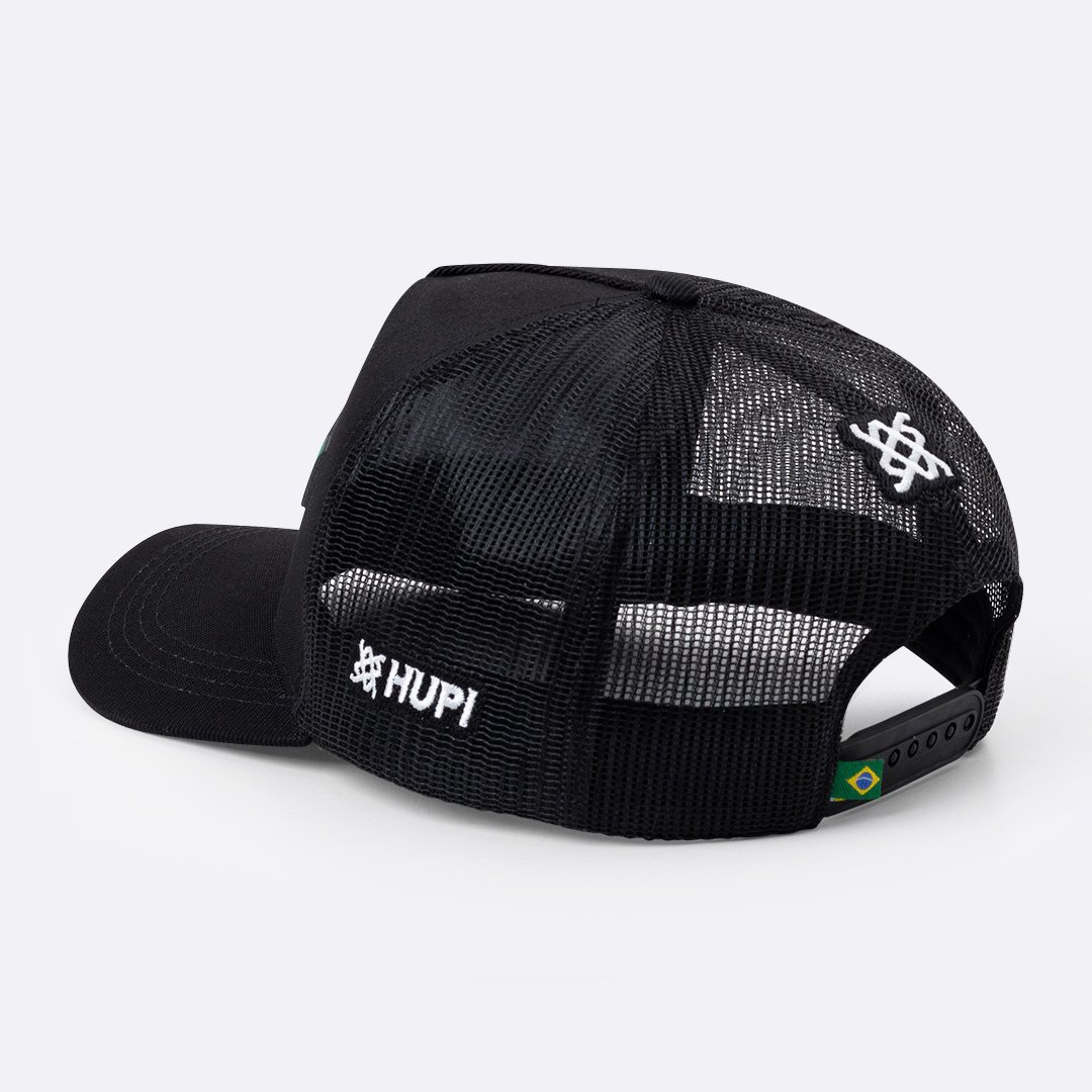 Boné HUPI Brasil com Tela Preto Boné HUPI Brasil com Tela Preto