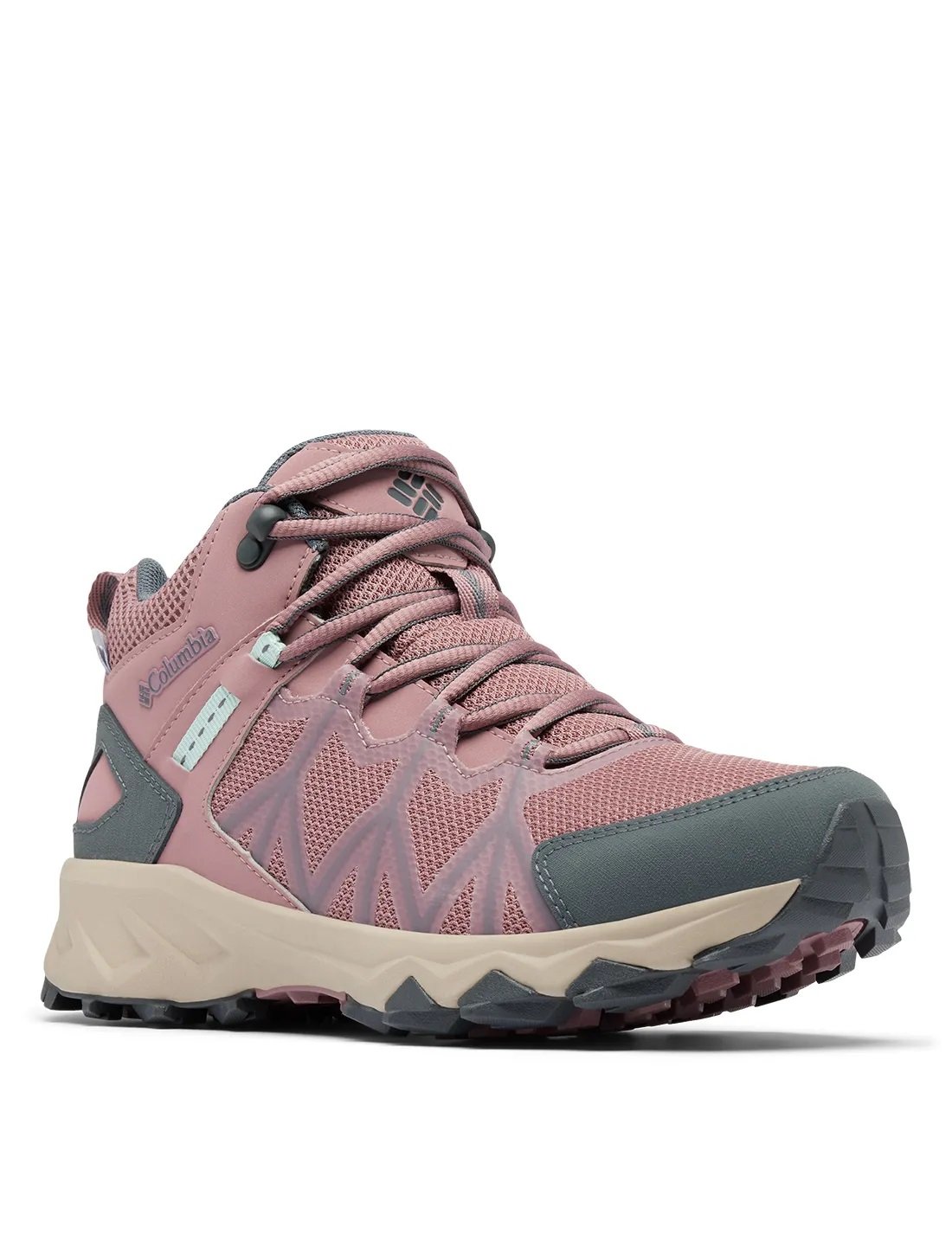 Bota Columbia Peakfreak II Mid Outdry Fig/ Cool Rosa/Verde Feminina Bota Columbia Peakfreak II Mid Outdry Fig/ Cool Rosa/Verde Feminina