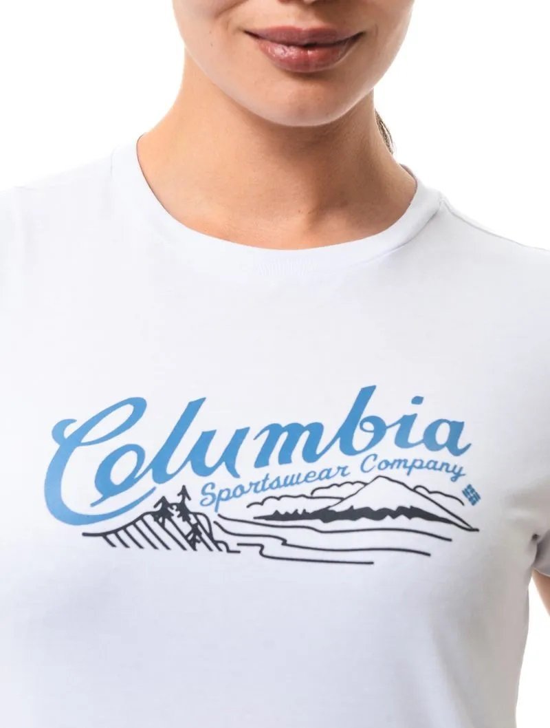 Camiseta Columbia Simply Scripted Branco Feminino Camiseta Columbia Simply Scripted Branco Feminino