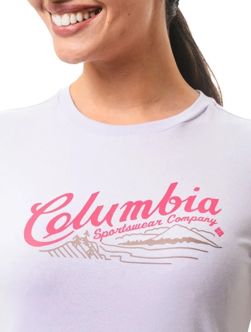 Camiseta Columbia Simply Scripted Lilás Feminino Camiseta Columbia Simply Scripted Lilás Feminino