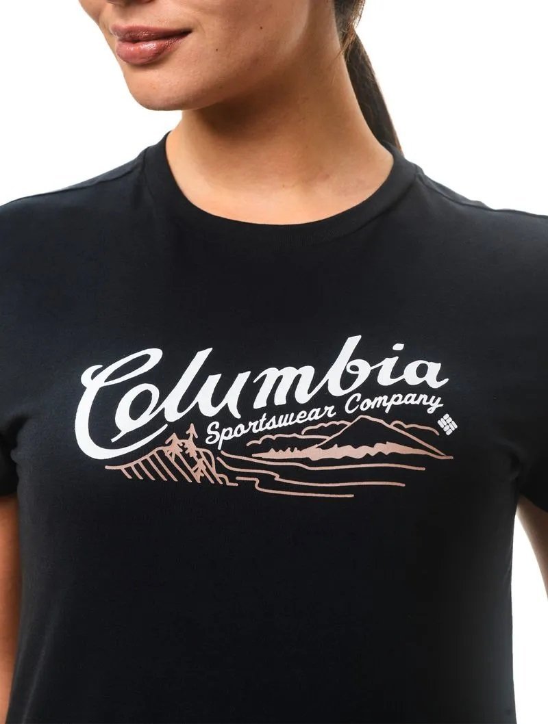 Camiseta Columbia Simply Scripted Preto Feminino Camiseta Columbia Simply Scripted Preto Feminino