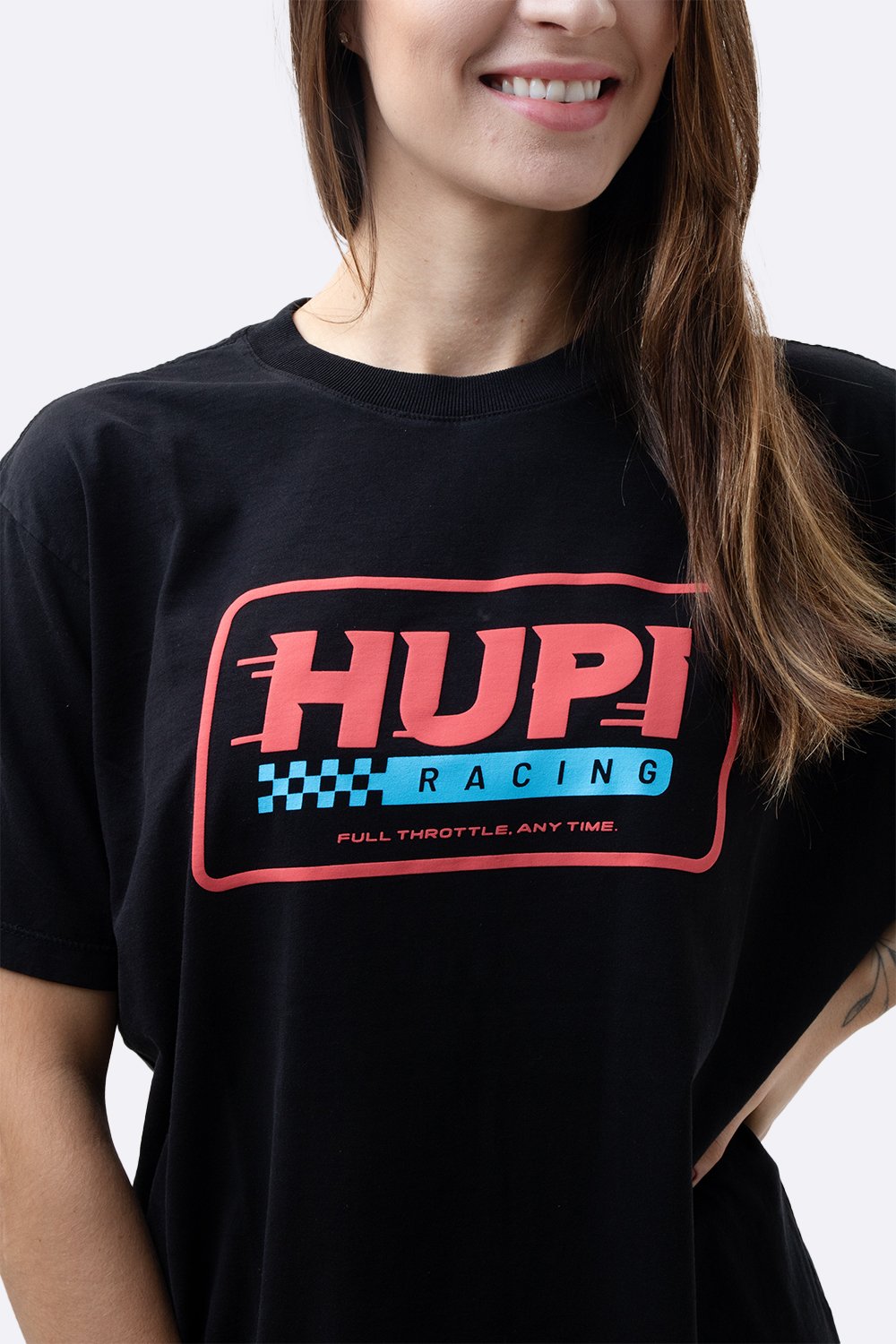 Camiseta HUPI Casual Preta Racing Camiseta HUPI Casual Preta Racing
