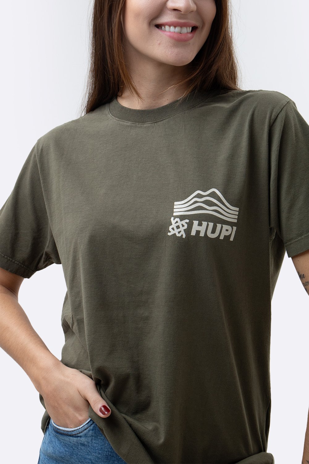 Camiseta HUPI Casual Verde Mountain Camiseta HUPI Casual Verde Mountain