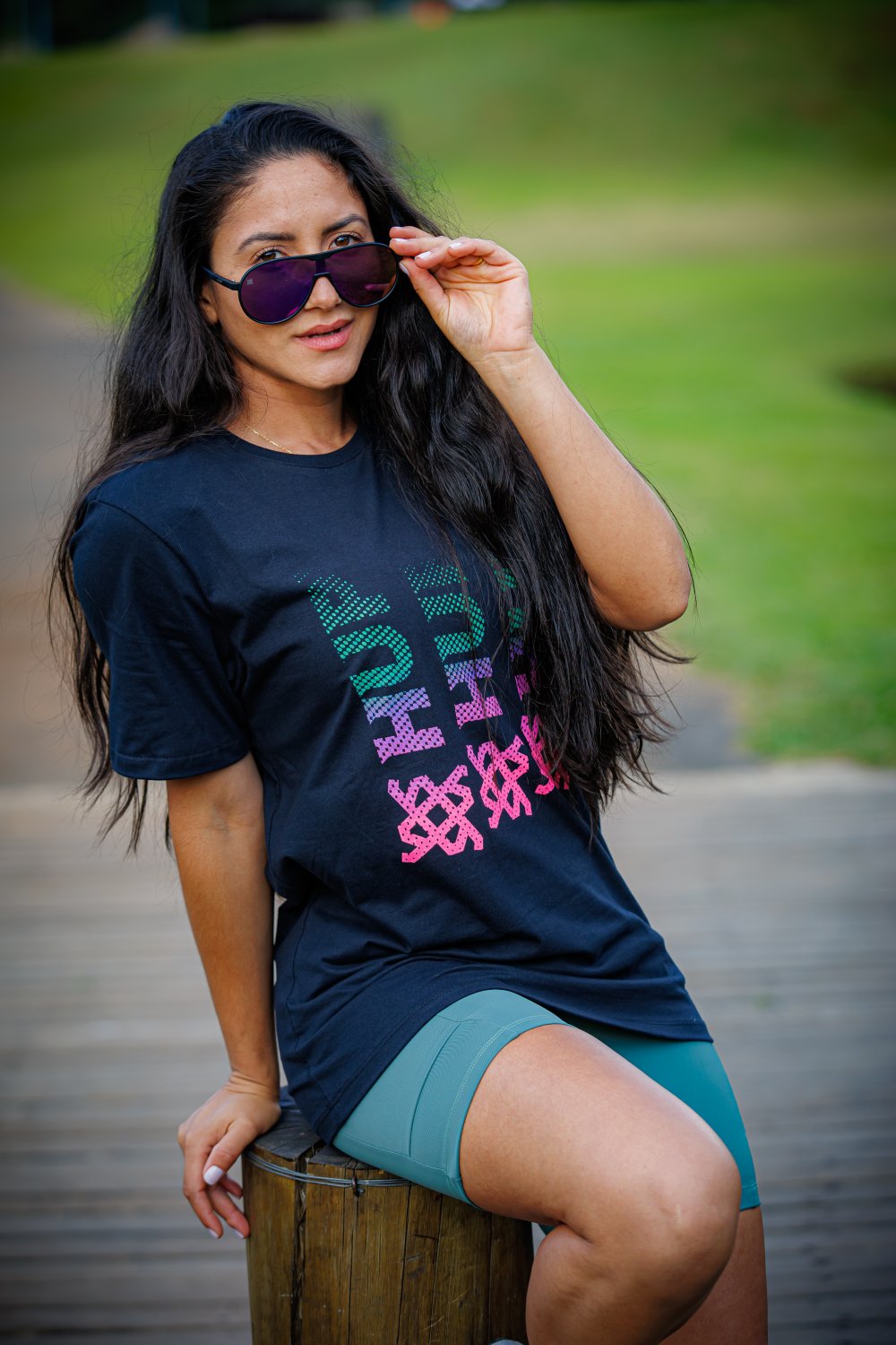 Camiseta HUPI Triple Feminina Babylook Preto Camiseta HUPI Triple Feminina Babylook Preto