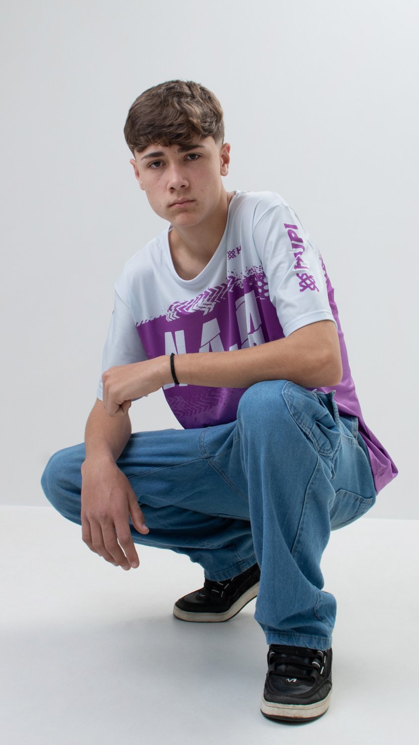 Camiseta Masculina HUPI Bike Naja Roxo/Branco Camiseta Masculina HUPI Bike Naja Roxo/Branco
