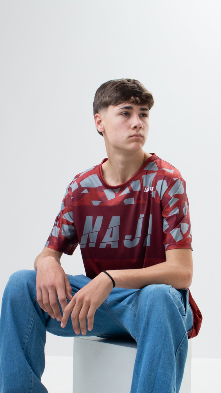 Camiseta Masculina HUPI Bike Naja Vermelho/Cinza Camiseta Masculina HUPI Bike Naja Vermelho/Cinza