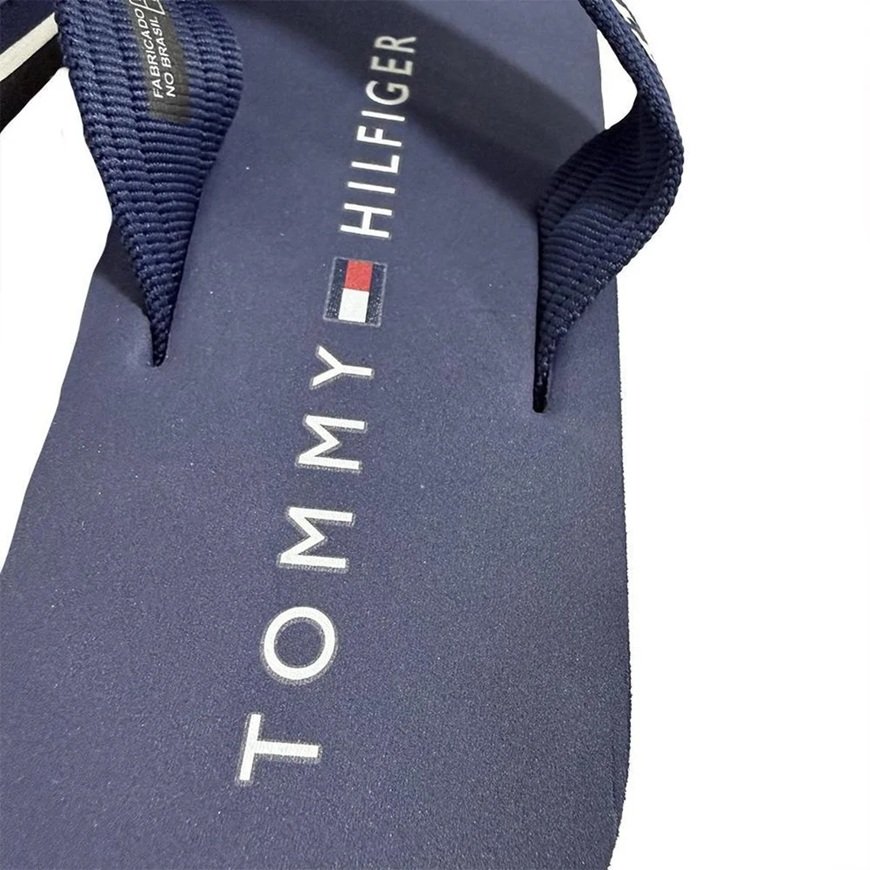 Chinelo Tommy Hilfiger Monotype Beach Azul Marinho