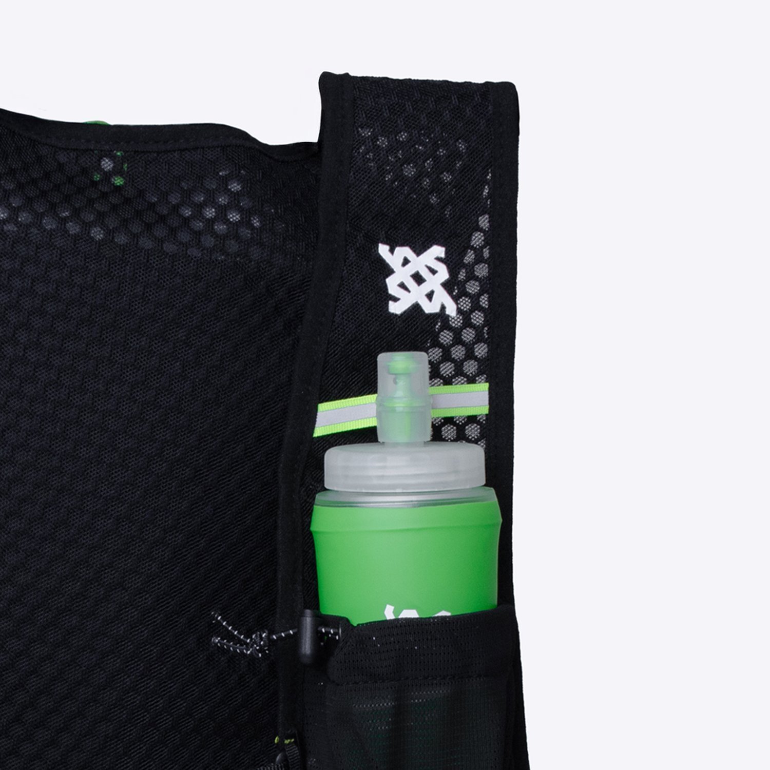 Colete de Hidratação HUPI Running Preto/Amarelo com 2 Garrafas 350ML Verde Colete de Hidratação HUPI Running Preto/Amarelo com 2 Garrafas 350ML Verde