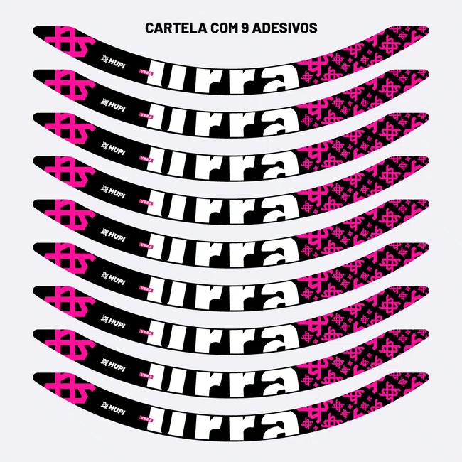 Adesivos HUPI Urra Aro 26 Preto e Rosa