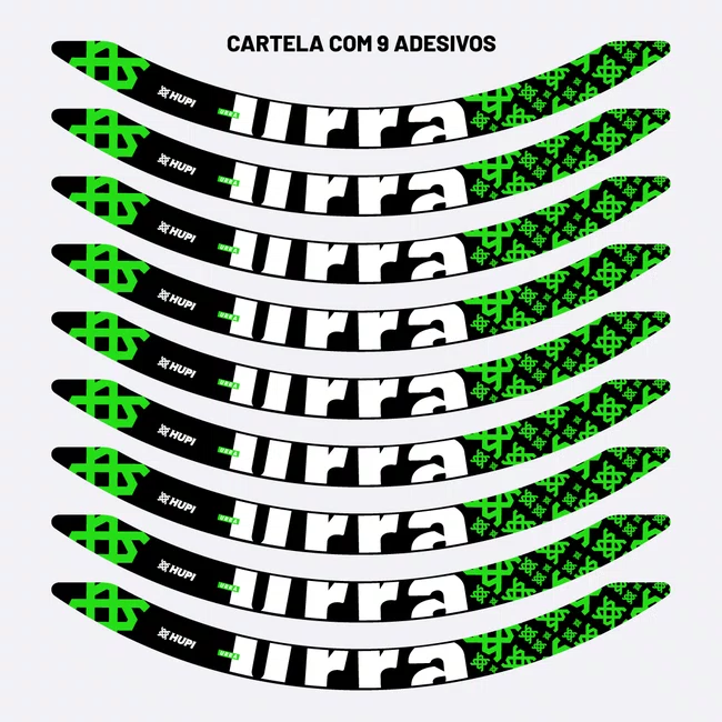 Adesivos HUPI Urra Aro 26 Preto e Verde