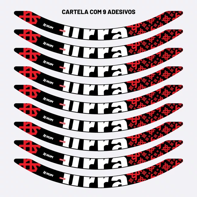 Adesivos HUPI Urra Aro 26 Preto e Vermelho