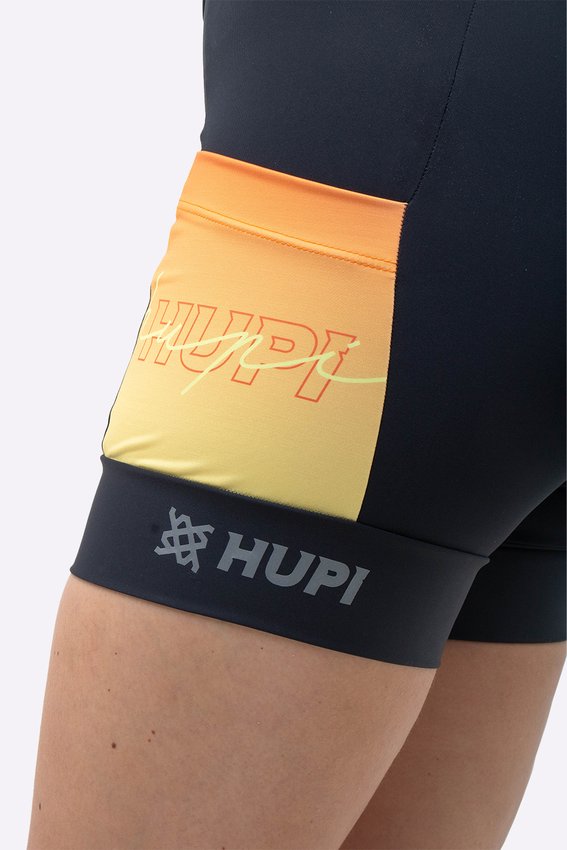 Bermuda Compressão Feminina HUPI Run Curta Colors Laranja