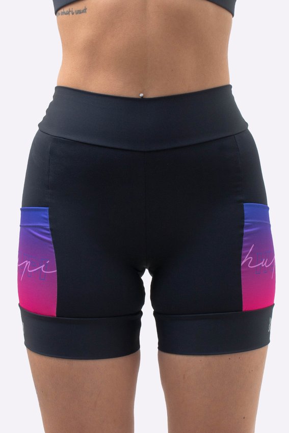 Bermuda Compressão Feminina HUPI Run Curta Colors Roxo