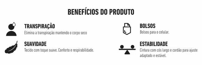 Bermuda de Compressão Feminina HUPI Curta Major Preta