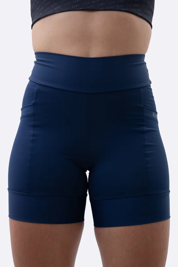 Bermuda de Compressão Feminina HUPI Run Curta Azul Marinho