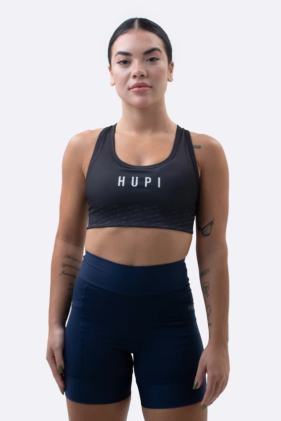Bermuda de Compressão Feminina HUPI Run Curta Azul Marinho