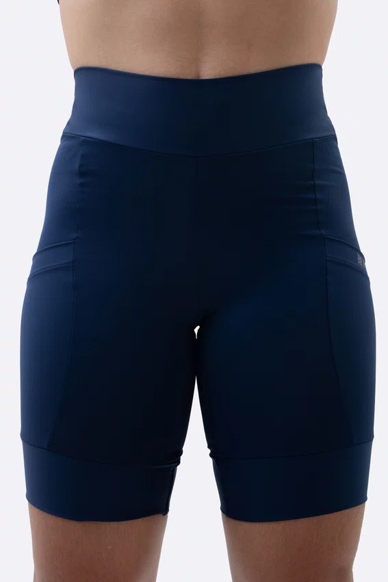 Bermuda de Compressão Feminina HUPI Run Longa Azul Marinho