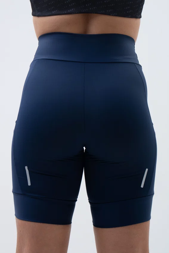 Bermuda de Compressão Feminina HUPI Run Longa Azul Marinho