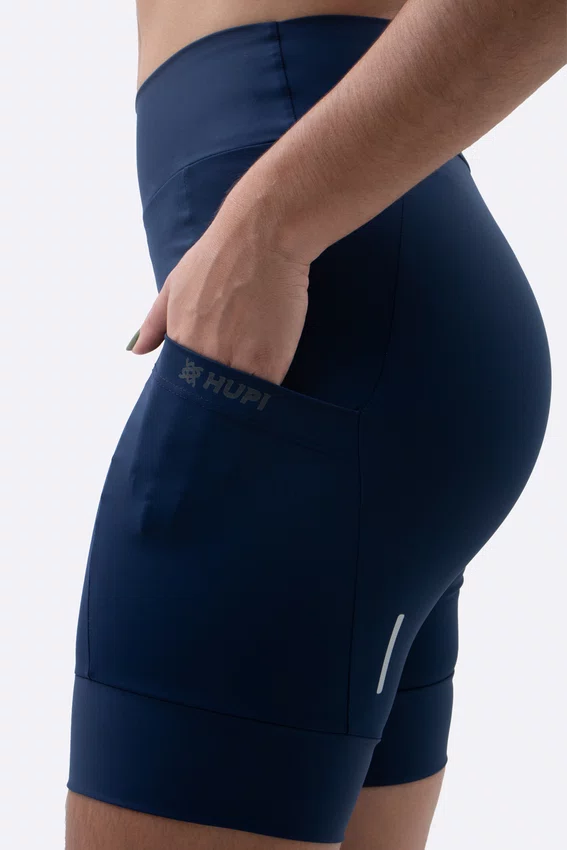 Bermuda de Compressão Feminina HUPI Run Longa Azul Marinho