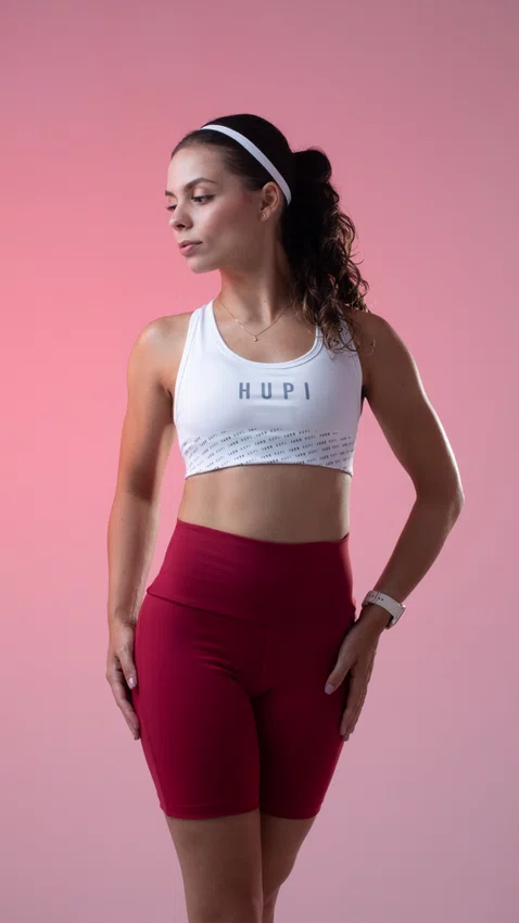 Bermuda Fitness Feminina HUPI Eclipse Bordô