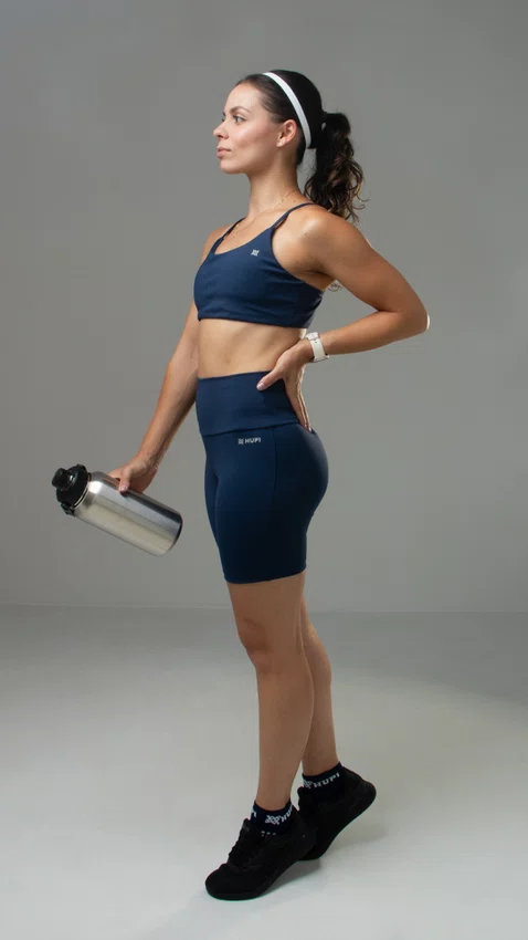 Bermuda Fitness Feminina HUPI Pulse Azul Marinho