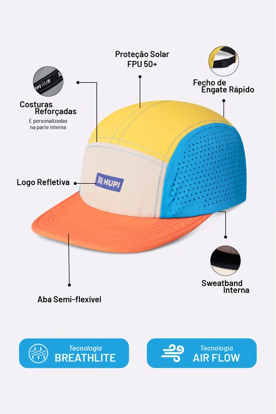 Boné HUPI Run Supreme Air Laranja