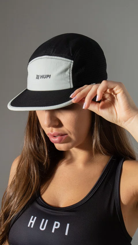 Boné HUPI Run Supreme Air Preto e Cinza