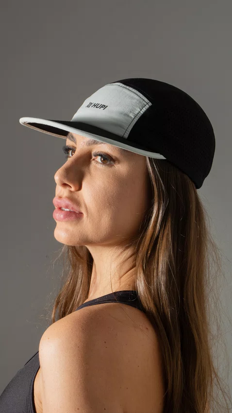 Boné HUPI Run Supreme Air Preto e Cinza