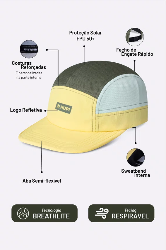Boné HUPI Run Supreme Amarelo