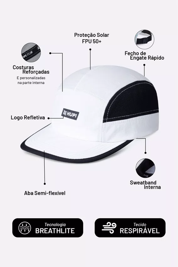 Boné HUPI Run Supreme Branco