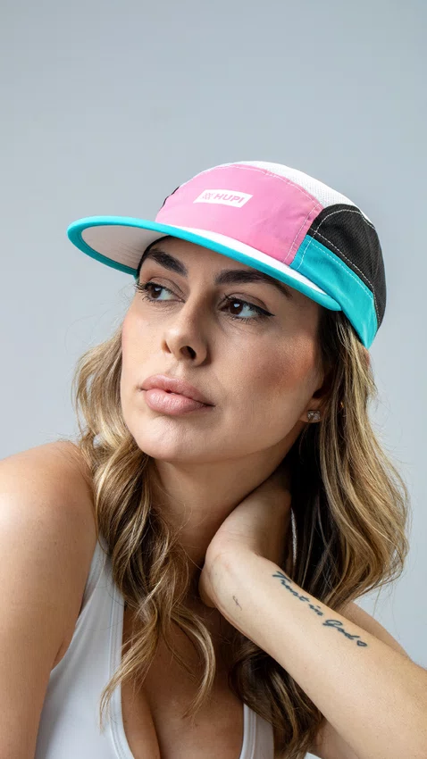 Boné HUPI Run Supreme Branco/Rosa