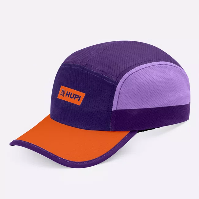 Boné para Corrida HUPI Run Fast Roxo e Laranja