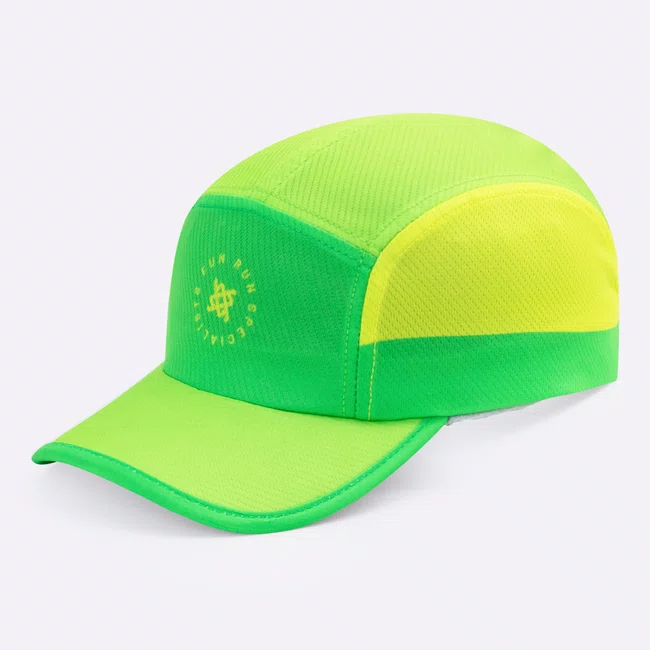 Boné para Corrida HUPI Run Fast Verde e Amarelo