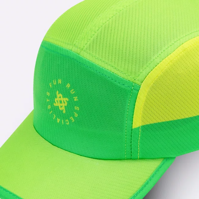 Boné para Corrida HUPI Run Fast Verde e Amarelo