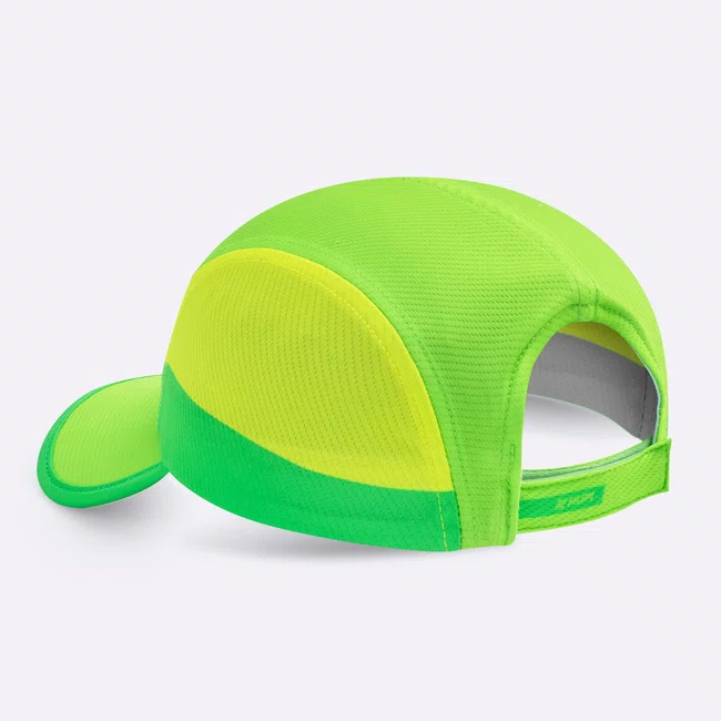 Boné para Corrida HUPI Run Fast Verde e Amarelo