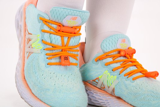 Cadarço Elástico HUPI LACES Laranja Neon Liso