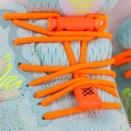 Cadarço Elástico HUPI LACES Laranja Neon Liso