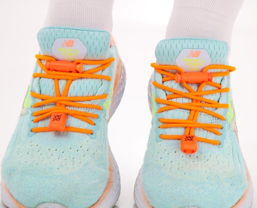 Cadarço Elástico HUPI LACES Laranja Neon Liso