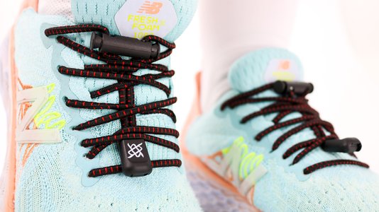 Cadarço Elástico HUPI LACES Preto Risca Vermelha
