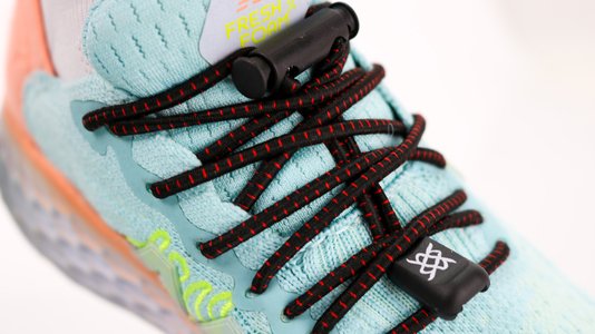 Cadarço Elástico HUPI LACES Preto Risca Vermelha
