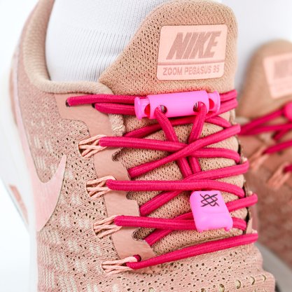 Cadarço Elástico HUPI LACES Rosa Liso