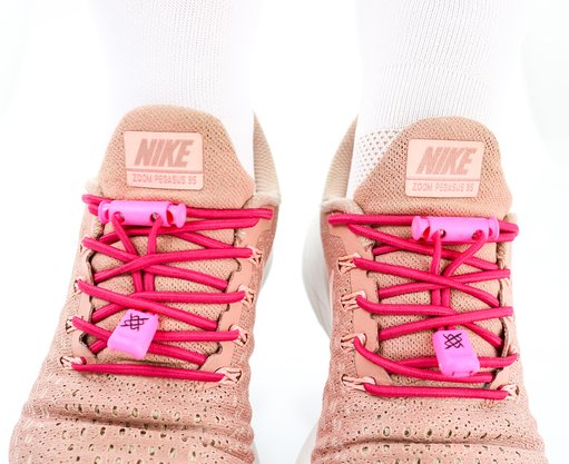 Cadarço Elástico HUPI LACES Rosa Liso