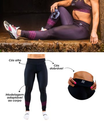 Legging HUPI Eva Preto/rosa