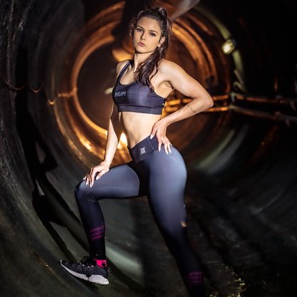 Legging HUPI Eva Preto/rosa
