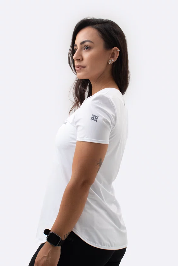 Camiseta Dry fit Feminina Branca HUPI Smart