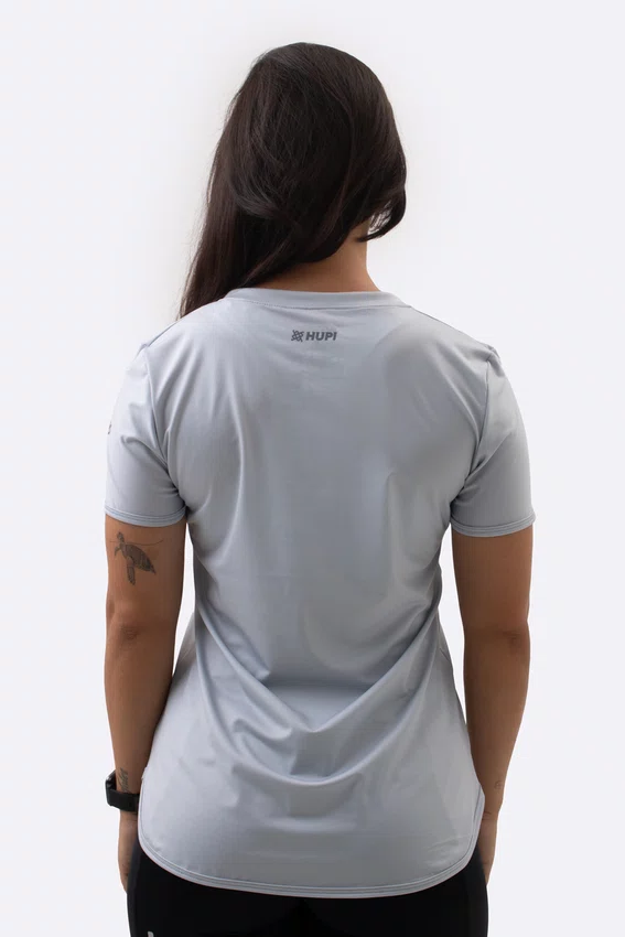 Camiseta Dry fit Feminina Cinza HUPI Smart