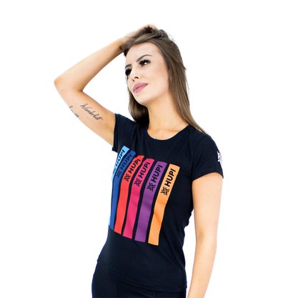 Camiseta HUPI Pellt Feminina Babylook Preto